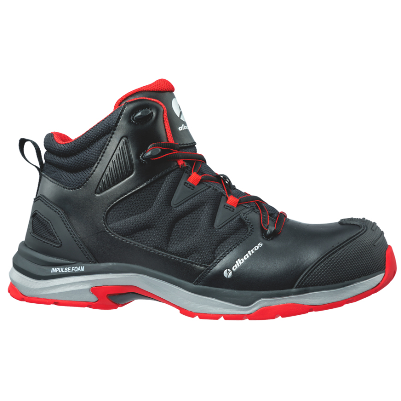 Albatros Ultratrail Mid S3 636200 Zwart/Rood productfoto WerkschoenenXL