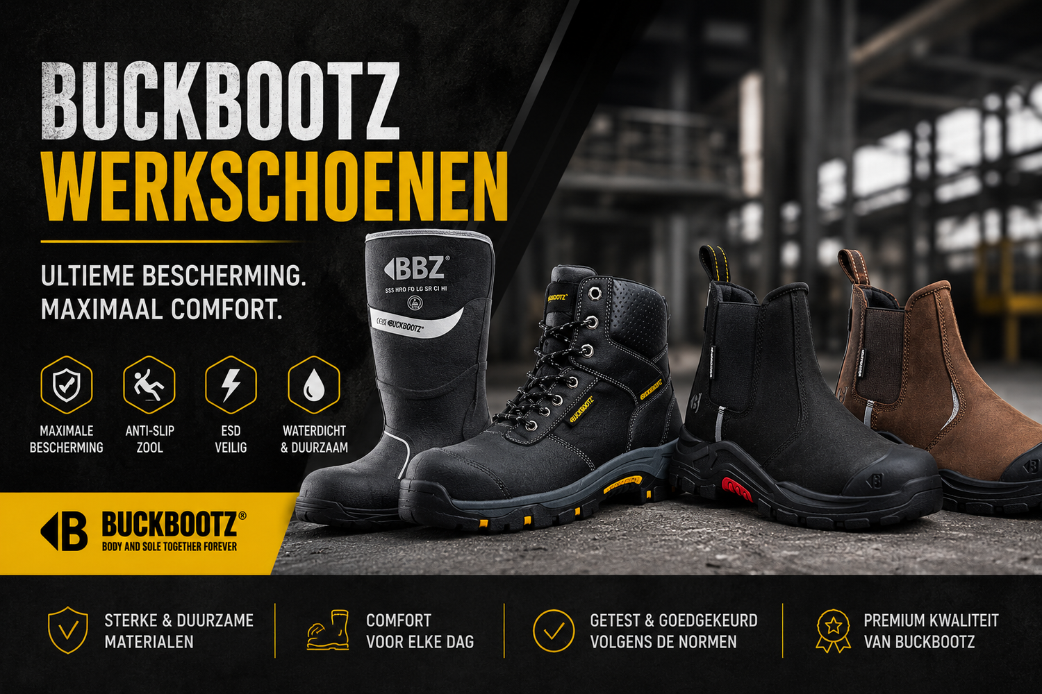 Buckbootz werkschoenen