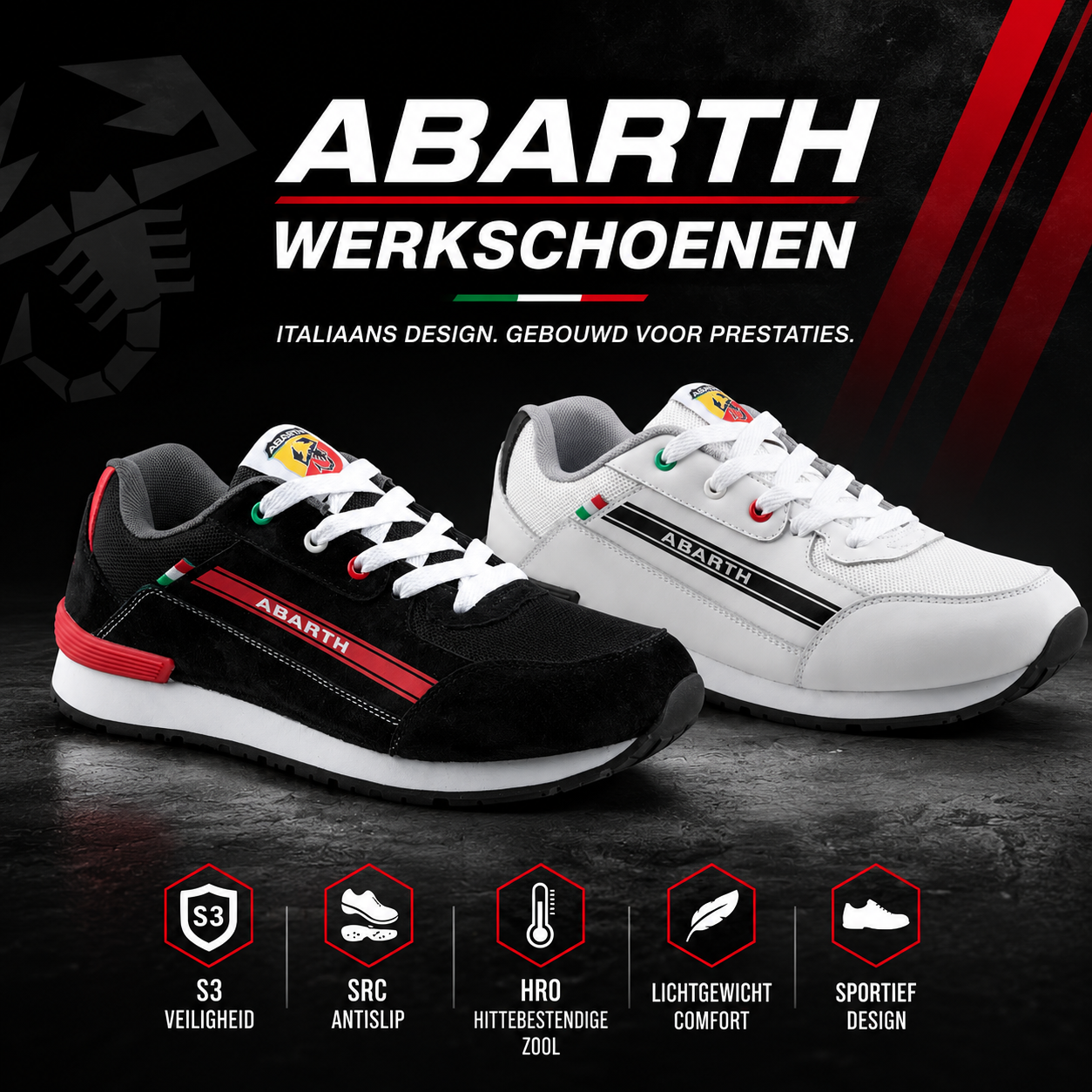 Abarth werkschoenen – veiligheid en comfort voor professionals