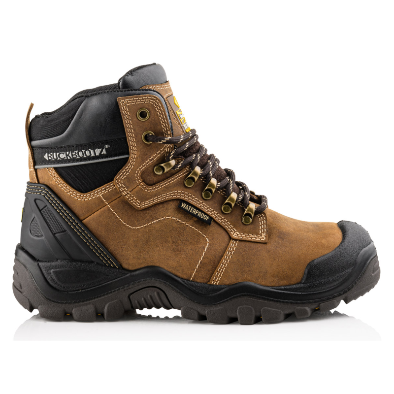 BuckBootz Schoen BSH009 Hoog S3 + KN Bruin