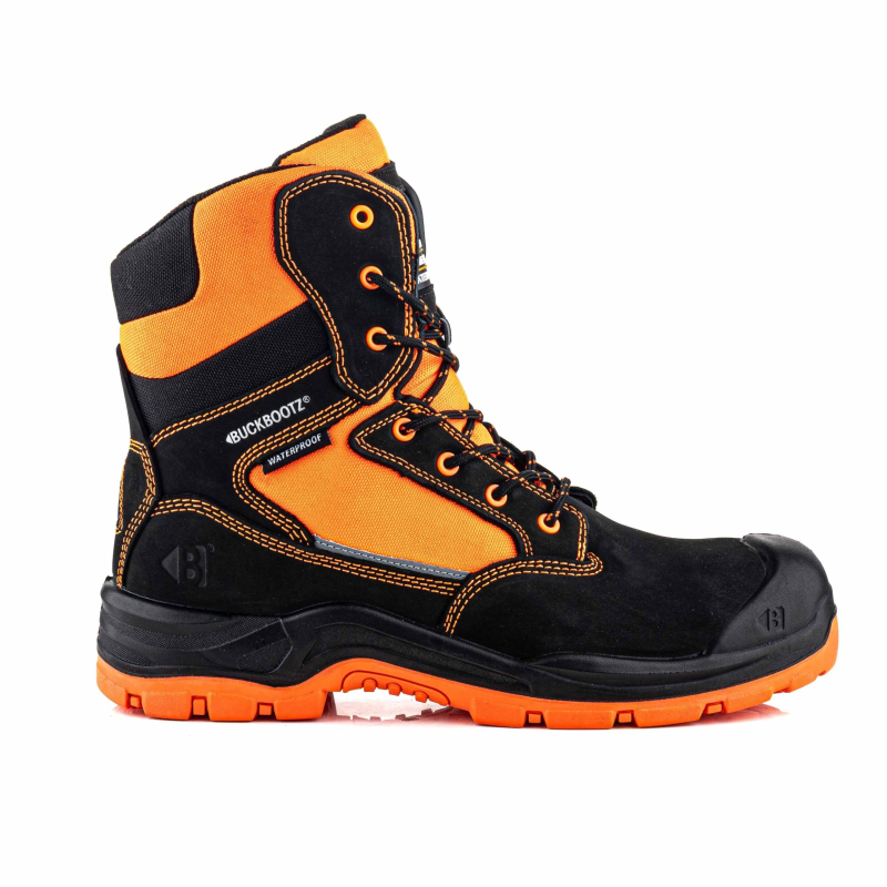 BuckBootz Schoen BVIZ1 Hoog S7S + KN Zwart/Oranje