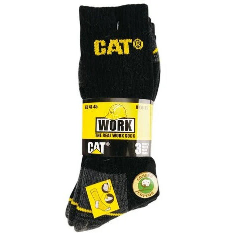 Cat Sokken 3-Pack 96460 Zwart/Grijs productfoto WerkschoenenXL