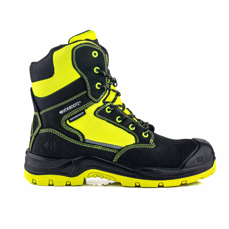 BuckBootz Schoen BVIZ1 Hoog S7S + KN Zwart/Geel